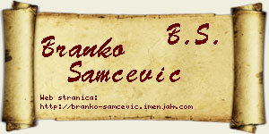 Branko Samčević vizit kartica